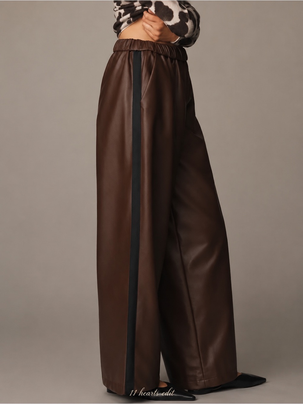 ANTHROPOLOGIE Maeve Faux Leather Pull-On Track Pants NWT Medium - Picture 5 of 11